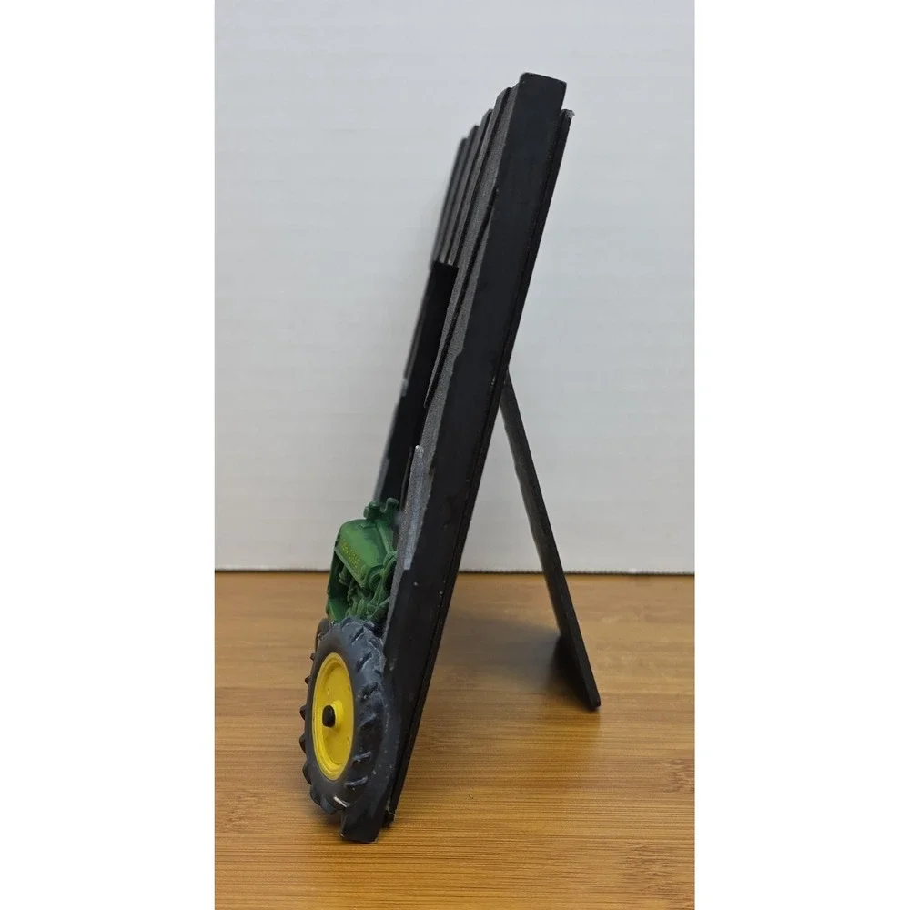 Vintage John Deere Slate Picture Frame With 3D Tractor Fits 4x6 Picture